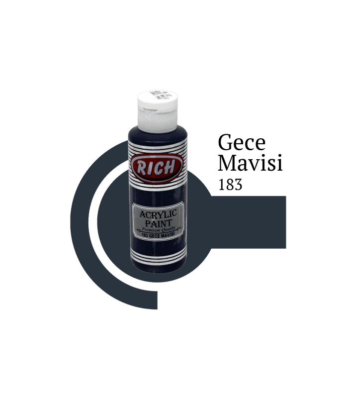 Rich 183 Gece Mavisi 130 ml Akrilik Boya Atölye Smile