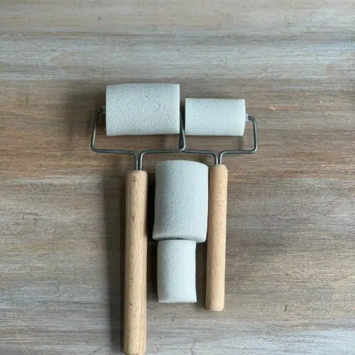 AHŞAP SAPLI 2'Lİ STENCİL RULO SET (YEDEKLİ)