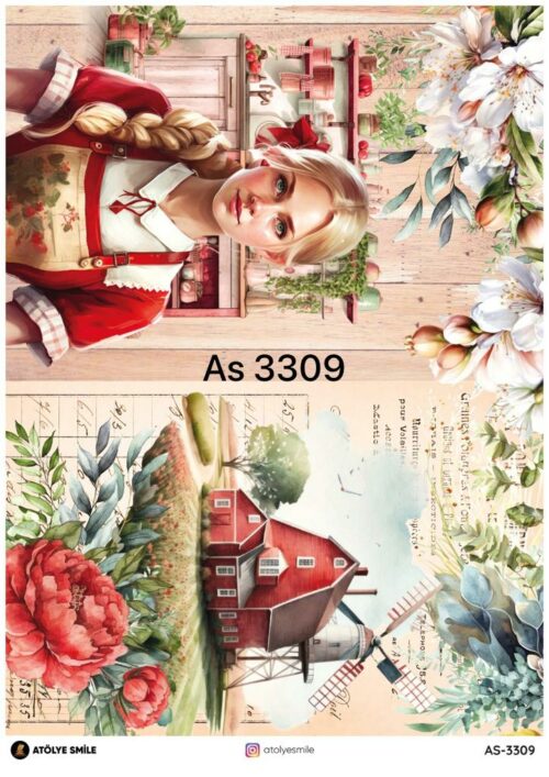 ATÖLYE SMİLE ÖZEL SERİ PİRİNÇ DEKOPAJ 3309