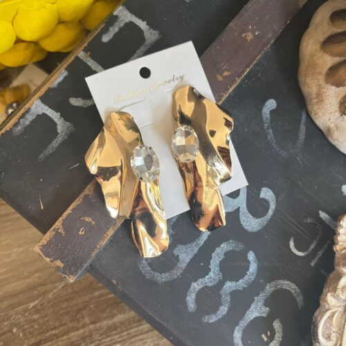 BEYAZ TAŞLI GOLD KÜPE