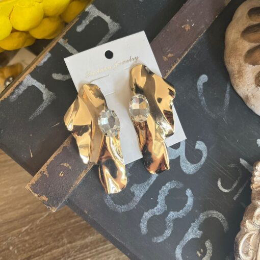 BEYAZ TAŞLI GOLD KÜPE