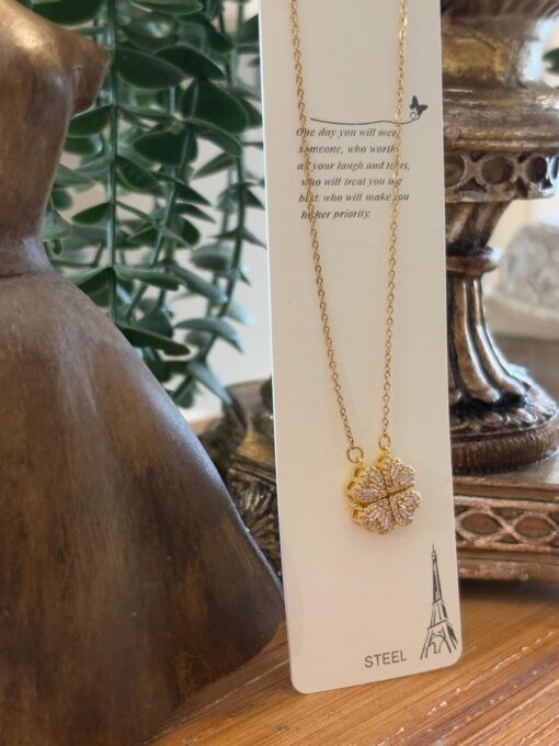 TAŞLI YONCA KOLYE GOLD