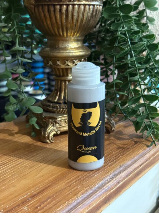QUEEN CRAFT DİAMOND METALİK SERİ 120 ML-ANTİK GÜMÜŞ