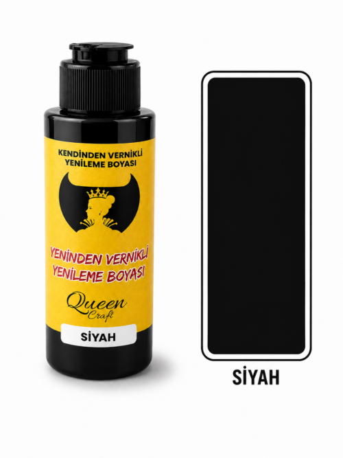 QUEEN CRAFT KENDİNDEN VERNİKLİ BOYA 120 ML-SİYAH