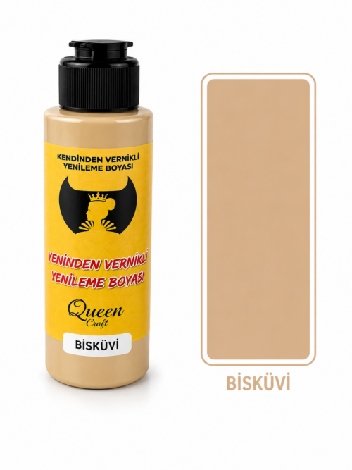 QUEEN CRAFT KENDİNDEN VERNİKLİ BOYA 120 ML-BİSKÜVİ