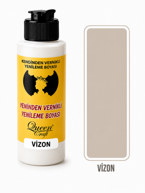 QUEEN CRAFT KENDİNDEN VERNİKLİ BOYA 120 ML-VİZON