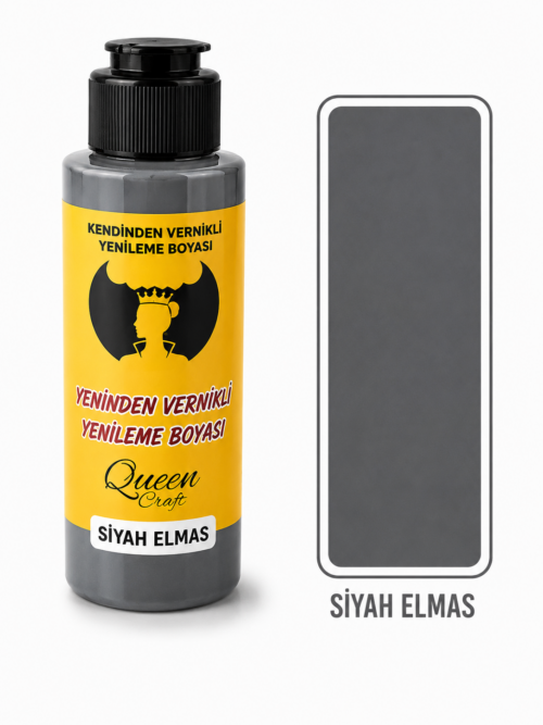 QUEEN CRAFT KENDİNDEN VERNİKLİ BOYA 120 ML-SİYAH ELMAS