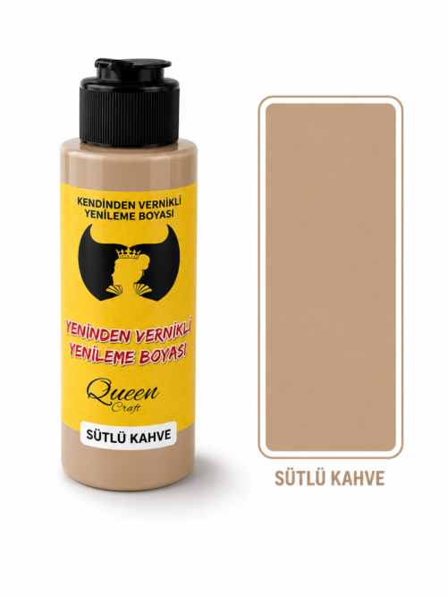 QUEEN CRAFT KENDİNDEN VERNİKLİ BOYA 120 ML-SÜTLÜ KAHVE