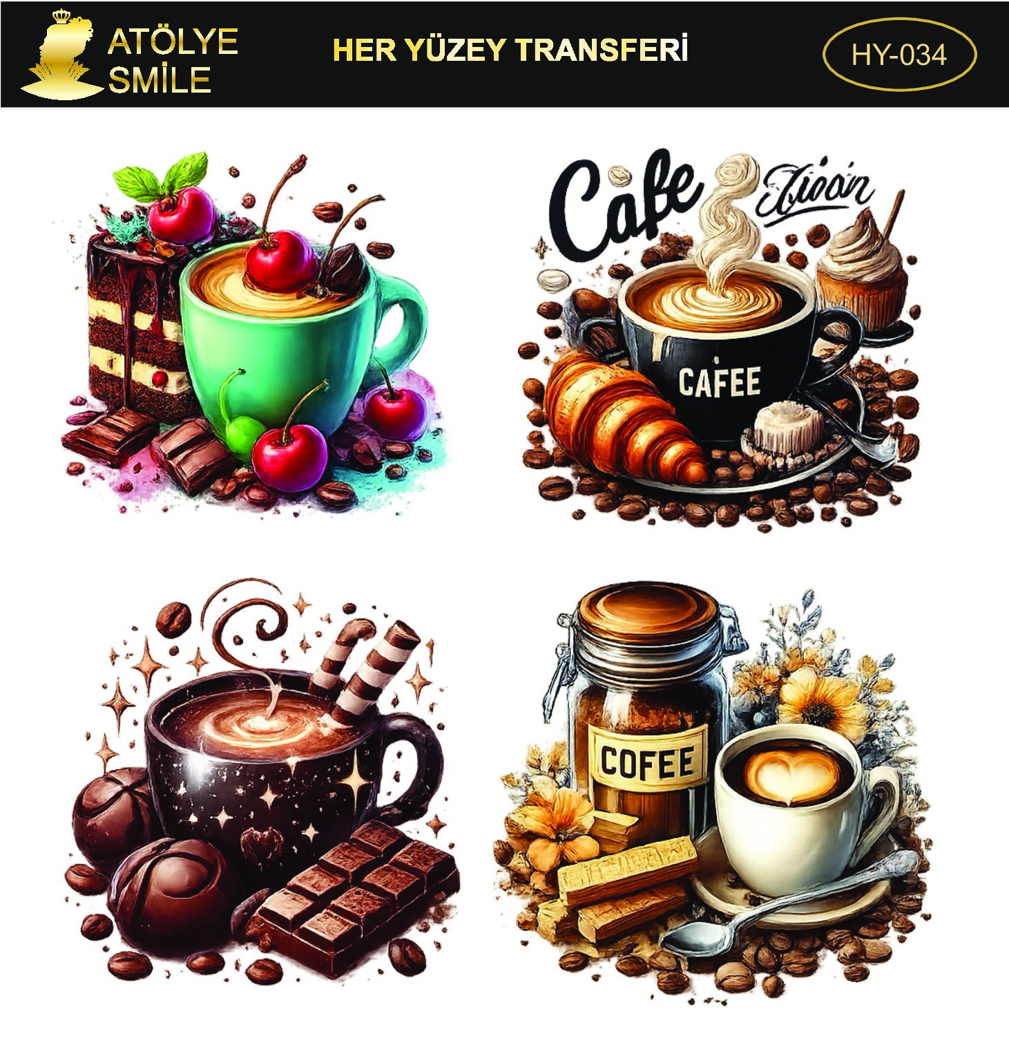 ATÖLYE SMİLE HER YÜZEY TRANSFER HY-034