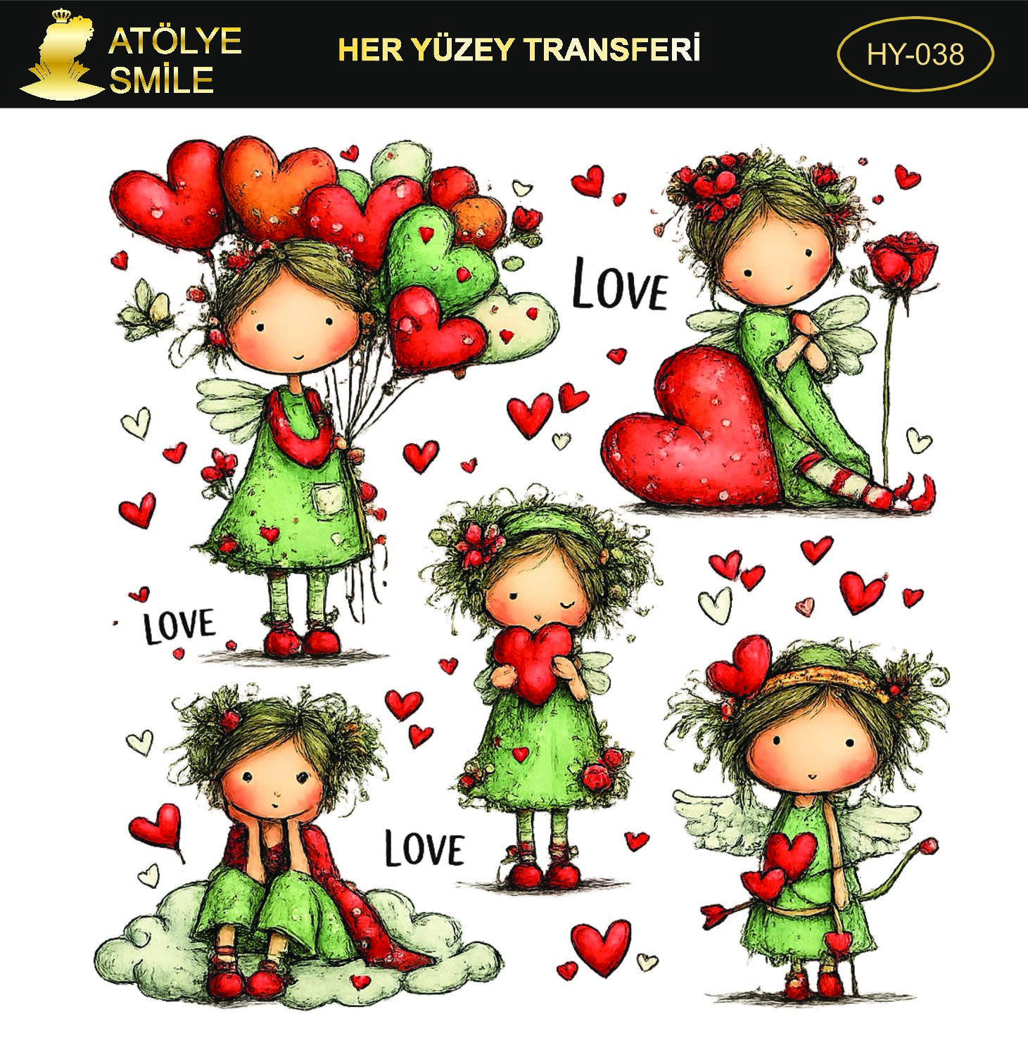 ATÖLYE SMİLE HER YÜZEY TRANSFER HY-038