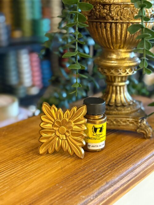 QUEEN CRAFT METALİK SAFİR SERİ ANTİK ALTIN-50 ML