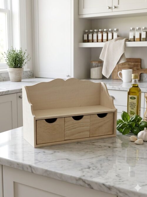 MASİF ÜÇ ÇEKMECELİ RAF