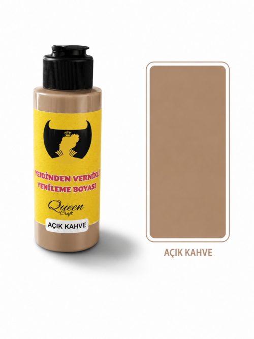 QUEEN CRAFT KENDİNDEN VERNİKLİ BOYA 120 ML-AÇIK KAHVE