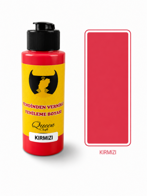 QUEEN CRAFT KENDİNDEN VERNİKLİ BOYA 120 ML-KIRMIZI