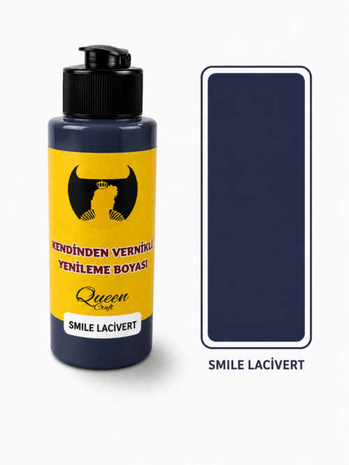 QUEEN CRAFT KENDİNDEN VERNİKLİ BOYA 120 ML-SMİLE LACİVERT