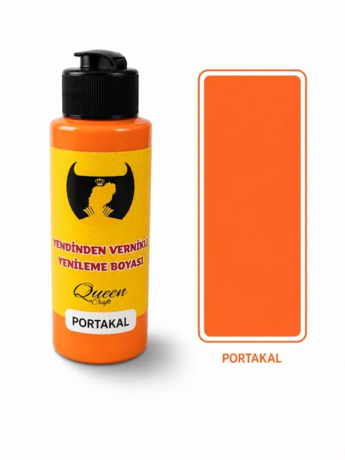 QUEEN CRAFT KENDİNDEN VERNİKLİ BOYA 120 ML-PORTAKAL