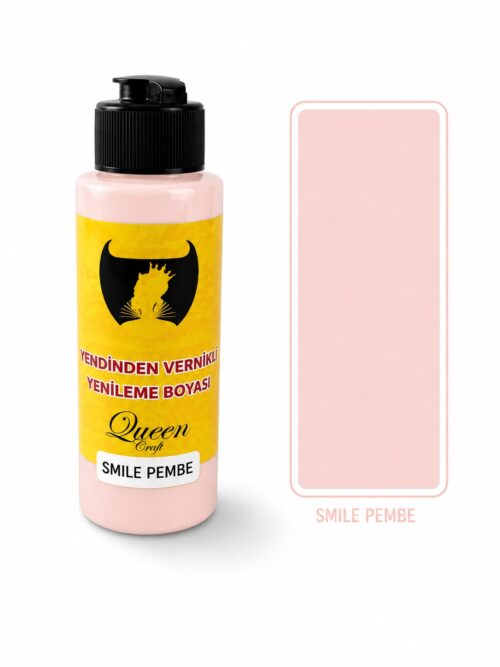 QUEEN CRAFT KENDİNDEN VERNİKLİ BOYA 120 ML-SMİLE PEMBE