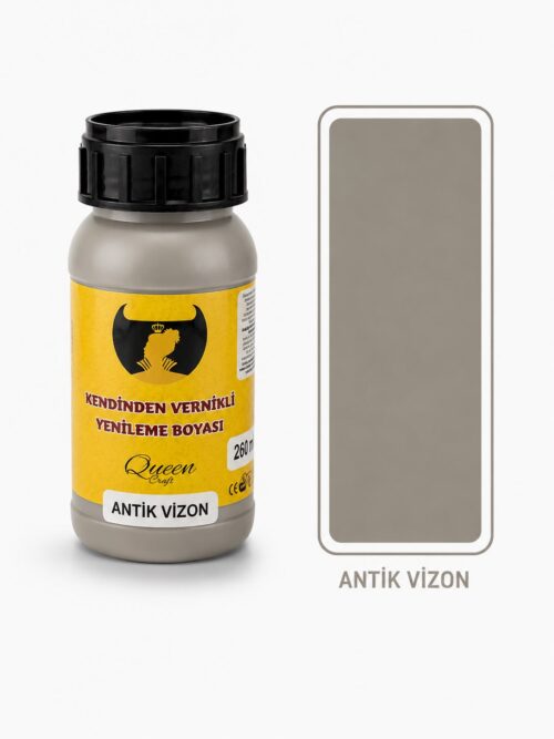 QUEEN CRAFT KENDİNDEN VERNİKLİ BOYA 260 ML-ANTİK VİZON